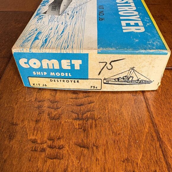 Vintage Comet Model Hobbycraft Inc. Destroyer Kit No. J6 Wood Model Kit 1940s - Picture 5 of 11